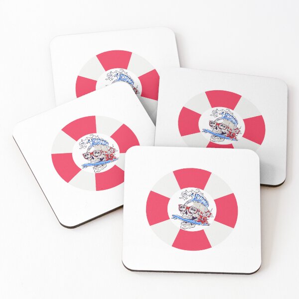 Item preview, Summer Skull with Surfboard and Lifebuoy Beach designed and sold by AchraffPrint.