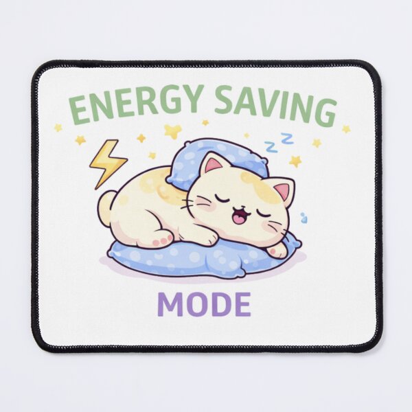 Item preview, Energy Saving Mode ⚡ Cute Sleepy Cat | Low Energy Kawaii Design designed and sold by Kawaii Cosmos Cats.