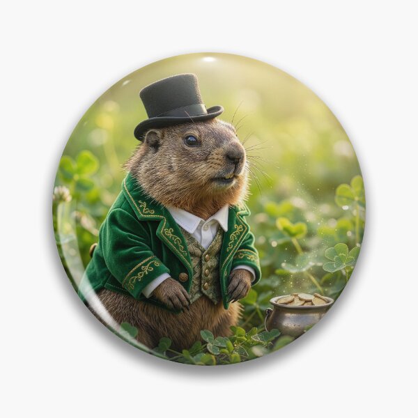 Item preview, Wily Groundhog Leprechaun With His Pot of Gold designed and sold by Tridentulus.