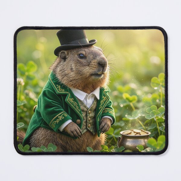 Item preview, Wily Groundhog Leprechaun With His Pot of Gold designed and sold by Tridentulus.