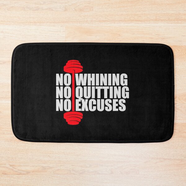 Item preview, No Whining No Quitting No Excuses Gym Motivational Quote designed and sold by shirt-o-mat.
