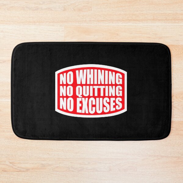 Item preview, No Whining No Quitting No Excuses Gym Motivational Quote designed and sold by shirt-o-mat.
