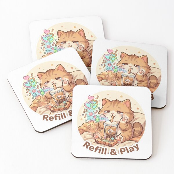 Item preview, Cute Gamer Cat Gaming & Drink  designed and sold by Meowza Studio.