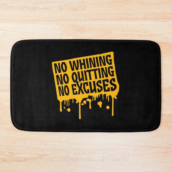 Item preview, No Whining No Quitting No Excuses Gym Motivational Quote designed and sold by shirt-o-mat.