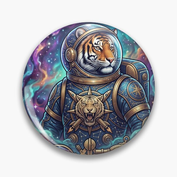 Item preview, Galactic Tiger Astronaut - "Explore The Unexplored" Space Sticker designed and sold by Yogeshrock.