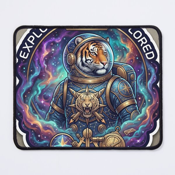 Item preview, Galactic Tiger Astronaut - "Explore The Unexplored" Space Sticker designed and sold by Yogeshrock.
