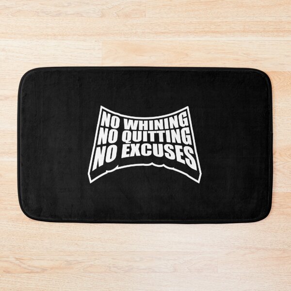 Item preview, No Whining No Quitting No Excuses Gym Motivational Quote designed and sold by shirt-o-mat.
