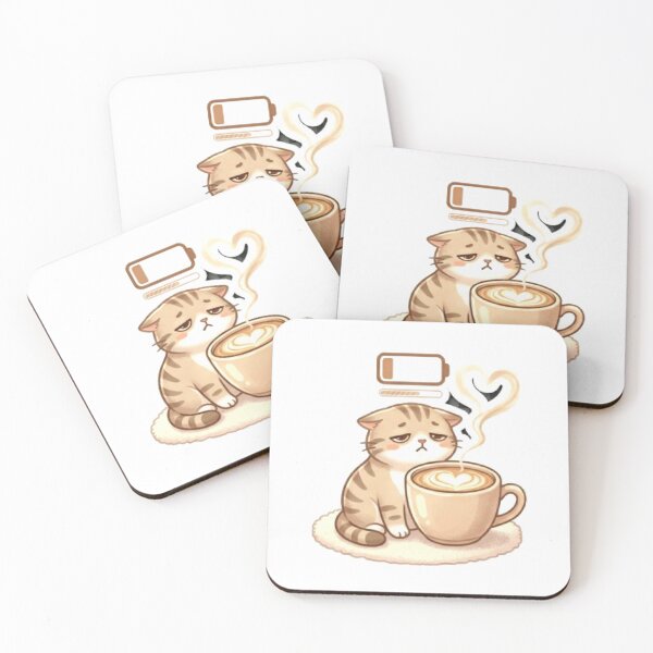Aperçu de l'œuvre Low Social Battery Cute Cat créée et vendue par Meowza Studio.