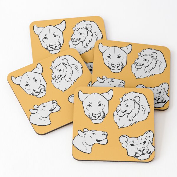 Item preview, Lion Faces (gold) designed and sold by Salty Lane’s Road.
