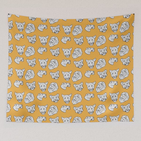 Item preview, Lion Faces (gold) designed and sold by Salty Lane’s Road.