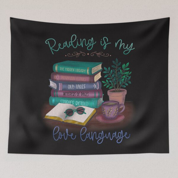 Item preview, Reading Is My Love Language – Cozy Book Lover Illustration designed and sold by therealkbyers.