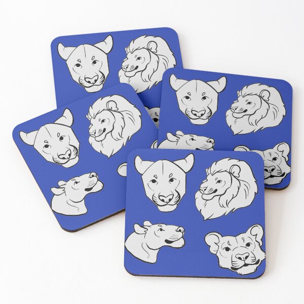 Item preview, Lion Faces (blue) designed and sold by Salty Lane’s Road.
