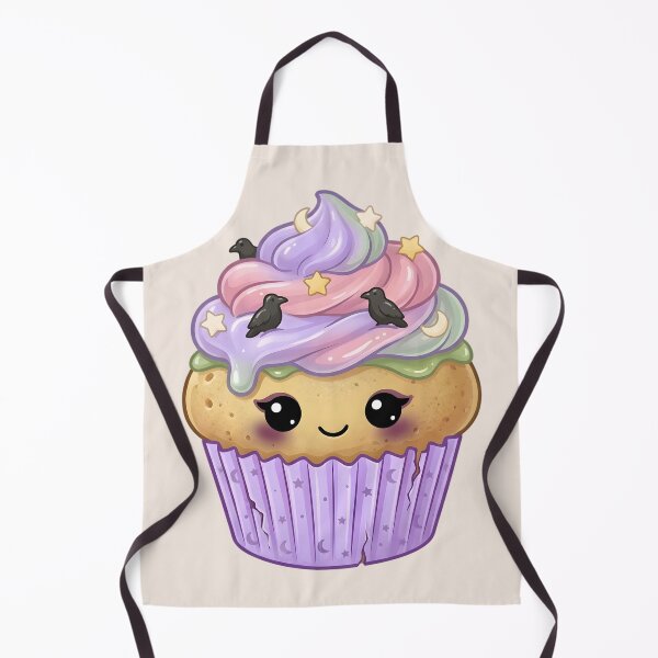 Item preview, Cute Witch Cupcake – Spooky Kawaii Dessert (White) designed and sold by nocticute-store.
