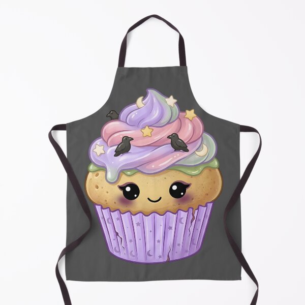 Item preview, Cute Witch Cupcake – Spooky Kawaii Dessert (Dark) designed and sold by nocticute-store.