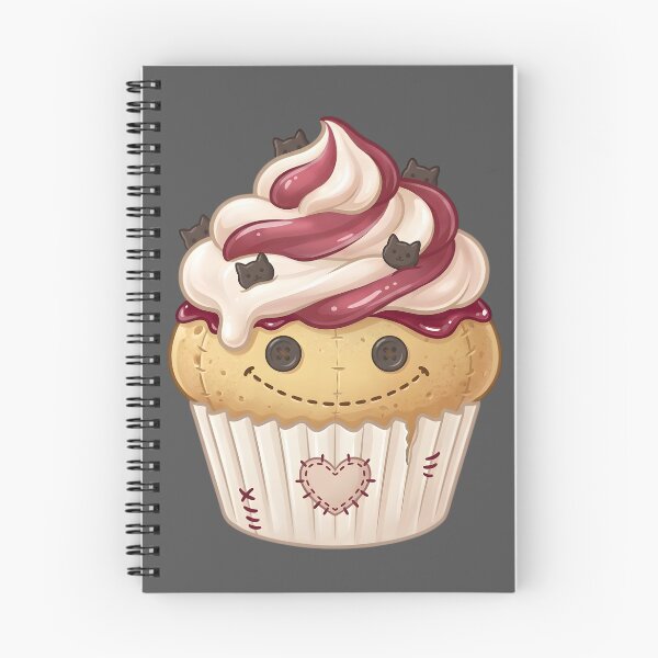 Item preview, Cute Stitched Cupcake – Spooky Kawaii Dessert (Dark) designed and sold by nocticute-store.