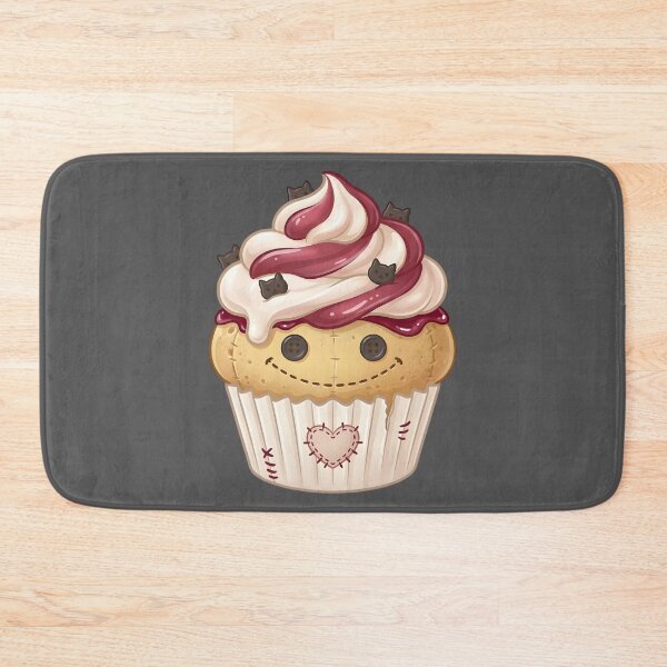 Item preview, Cute Stitched Cupcake – Spooky Kawaii Dessert (Dark) designed and sold by nocticute-store.