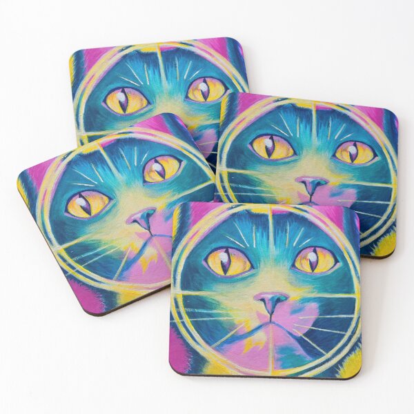 Item preview, Colorful Calico Cat in Scope View Painting designed and sold by Crystal Furciniti.
