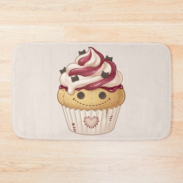 Item preview, Cute Stitched Cupcake – Spooky Kawaii Dessert (White) designed and sold by nocticute-store.