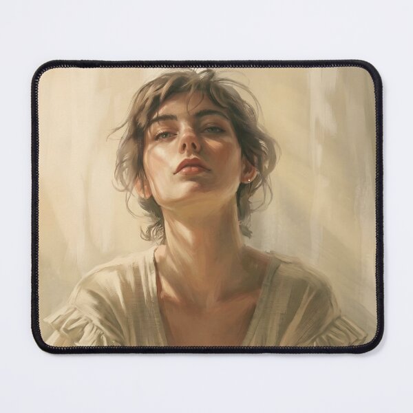 Item preview, Sun-Drenched Minimalist Portrait Art Print, Expressive Painterly Woman Art, Neutral Tone Wall Decor, Contemporary Gallery Fine Art Poster designed and sold by ATOMIC 60.