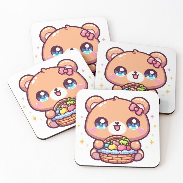Item preview, Cute Bear With Fruit Basket Sticker designed and sold by carestazafeli.