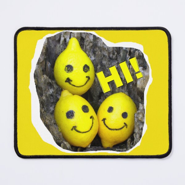 Item preview, Three friendly lemons say "HI!" designed and sold by ZoffArt-Shop.