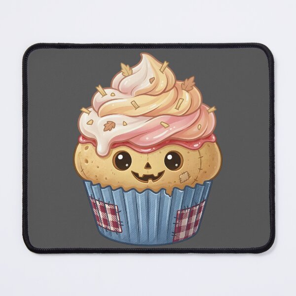 Item preview, Cute Scarecrow Cupcake – Spooky Kawaii Dessert (Dark) designed and sold by nocticute-store.