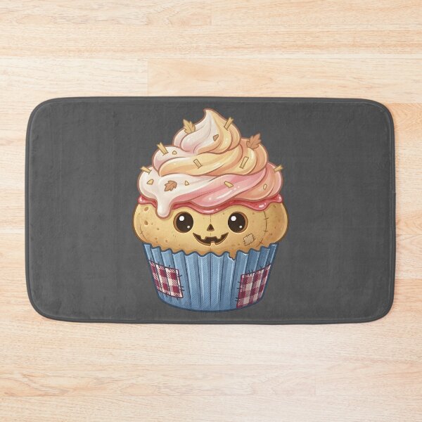 Item preview, Cute Scarecrow Cupcake – Spooky Kawaii Dessert (Dark) designed and sold by nocticute-store.