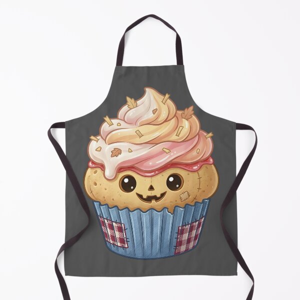Item preview, Cute Scarecrow Cupcake – Spooky Kawaii Dessert (Dark) designed and sold by nocticute-store.