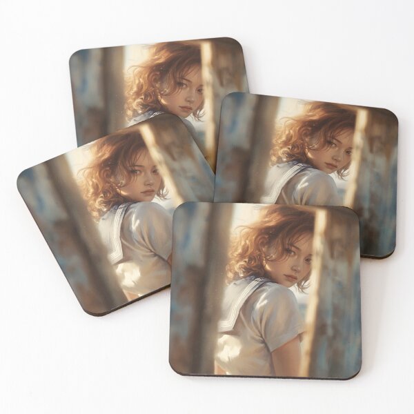 Item preview, Retro Sailor Girl Cinematic Portrait, Wistful Seifuku Art, Red Hair, Japanese School Uniform  designed and sold by ATOMIC 60.