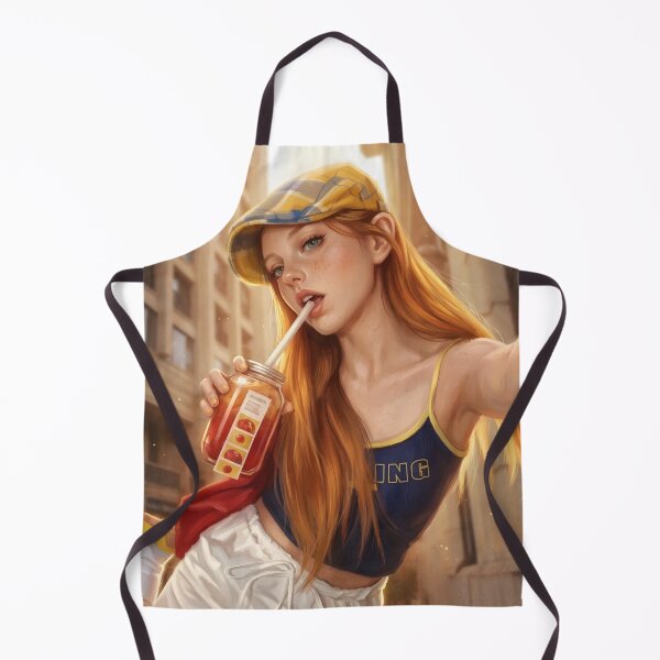 Item preview, Summer City Girl, Cinematic Portrait Art, Redhead, Newsboy Cap, Iced Tea Selfie designed and sold by ATOMIC 60.