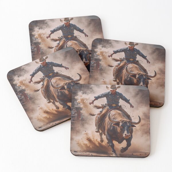 Item preview, Rodeo Bull Rider in Action – Intense Western Cowboy Art Print designed and sold by BeautifulVirtues.