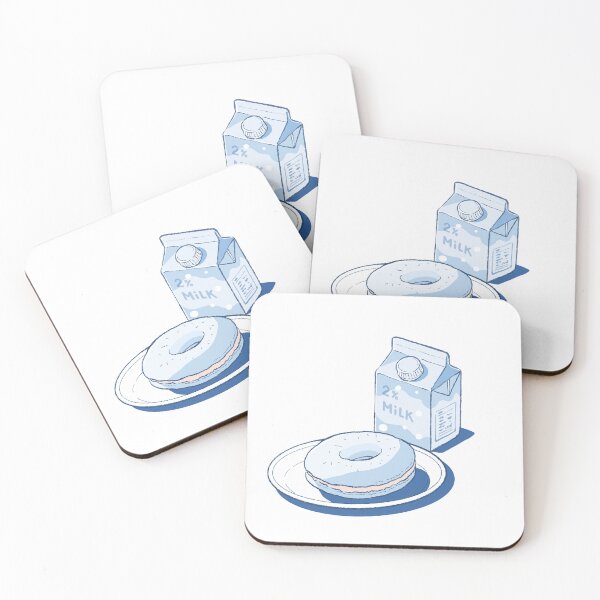 Item preview, Cozy Blue Breakfast Illustration - Kawaii Bagel and Milk Box Art designed and sold by morimist.