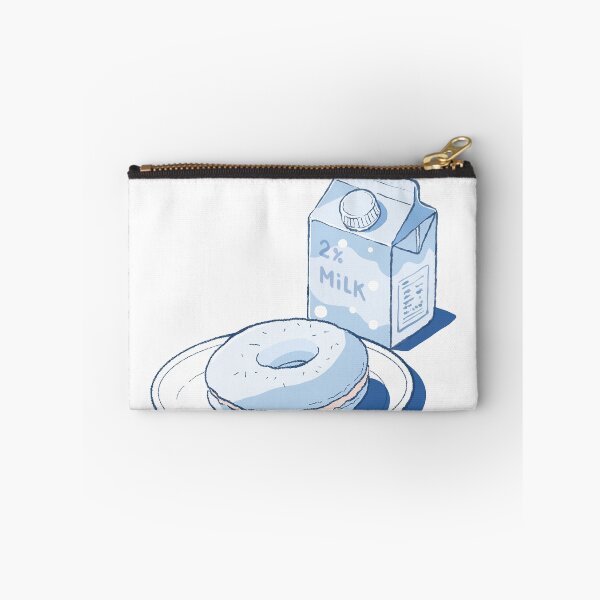 Item preview, Cozy Blue Breakfast Illustration - Kawaii Bagel and Milk Box Art designed and sold by morimist.