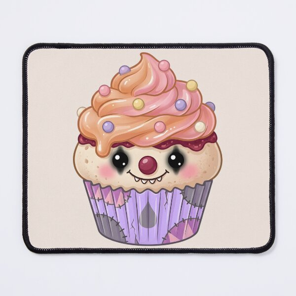 Item preview, Cute Clown Cupcake – Spooky Kawaii Dessert (White) designed and sold by nocticute-store.