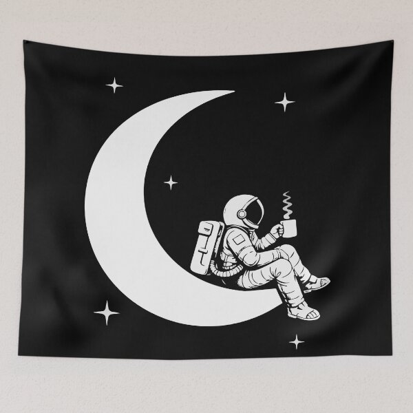 Item preview, Relaxing Astronaut Drinking Coffee on the Moon – Calm Space Aesthetic designed and sold by Huddy-clothes.