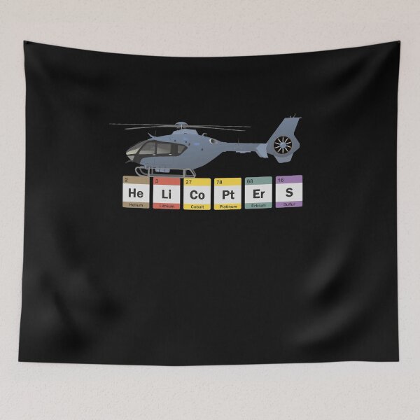 Item preview, Helicopters Periodic Table Funny Aviation Design designed and sold by Emberglowo.