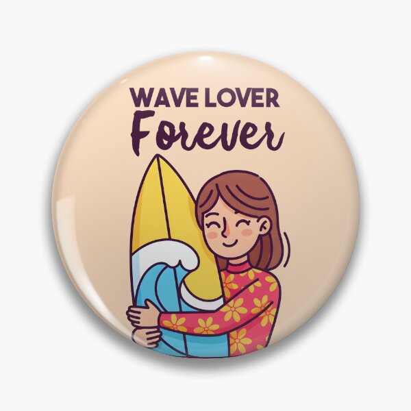 Item preview, Wave Lover Forever – Surfer Girl Hugging Her Board designed and sold by Sea Gem.