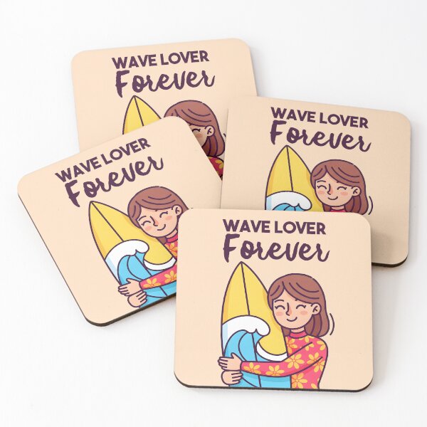 Item preview, Wave Lover Forever – Surfer Girl Hugging Her Board designed and sold by Sea Gem.