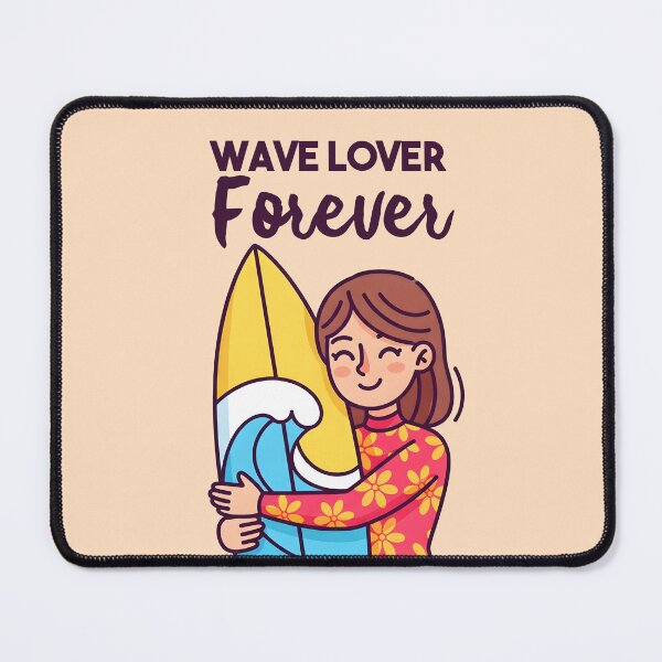 Item preview, Wave Lover Forever – Surfer Girl Hugging Her Board designed and sold by Sea Gem.