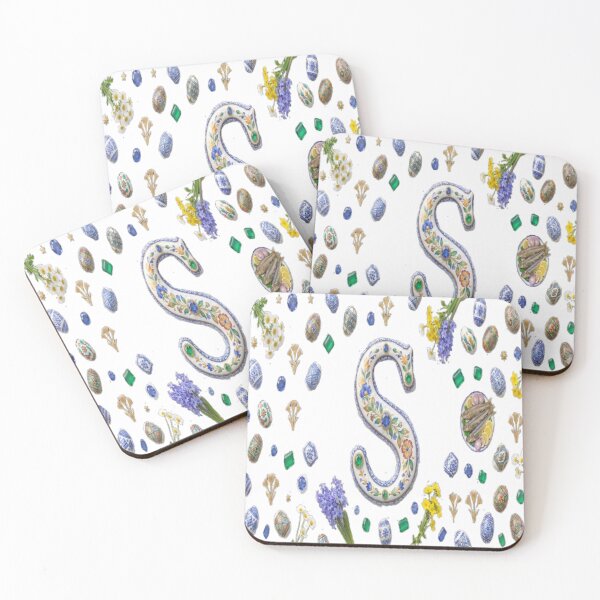 Item preview, Royal Spring Initial: Letter S with Sham El-Nessim Traditions, Hand-Painted Eggs & Luxury Gems designed and sold by KalamAura.
