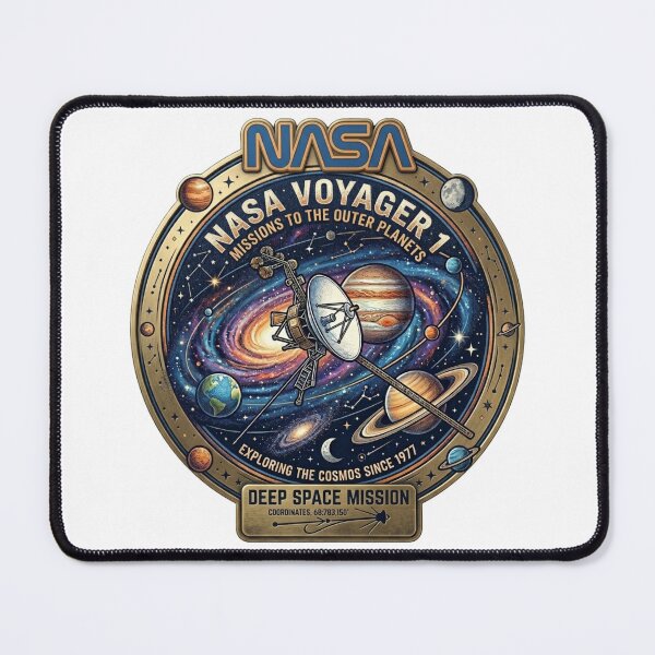Item preview, NASA Voyager 1 Deep Space Mission Vintage Badge designed and sold by RedVista.