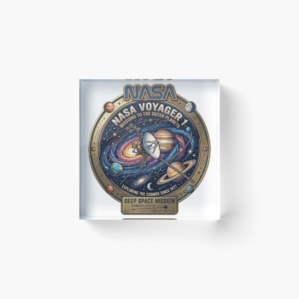 Item preview, NASA Voyager 1 Deep Space Mission Vintage Badge designed and sold by RedVista.