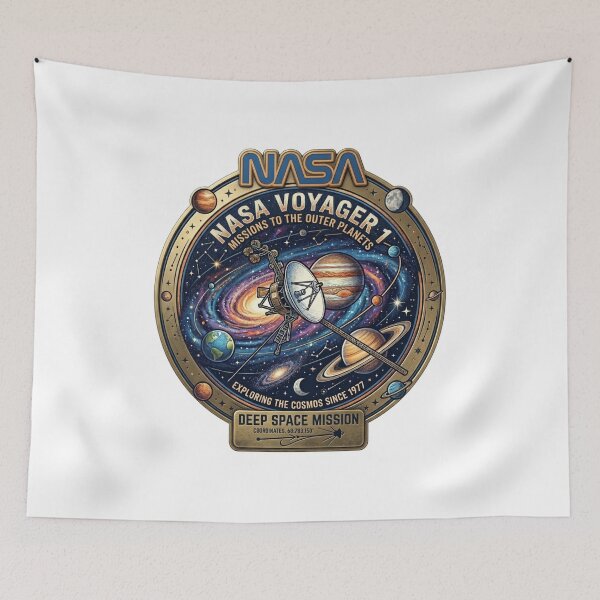 Item preview, NASA Voyager 1 Deep Space Mission Vintage Badge designed and sold by RedVista.