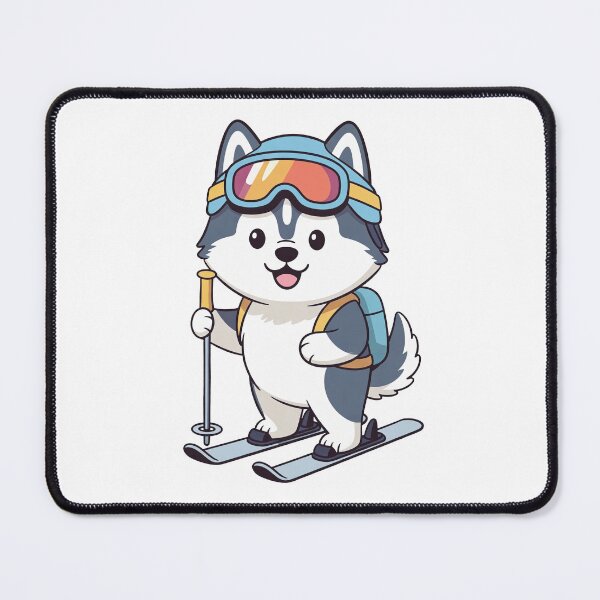 Item preview, Cute Husky Skiing Kawaii Winter Dog designed and sold by Fikuall.