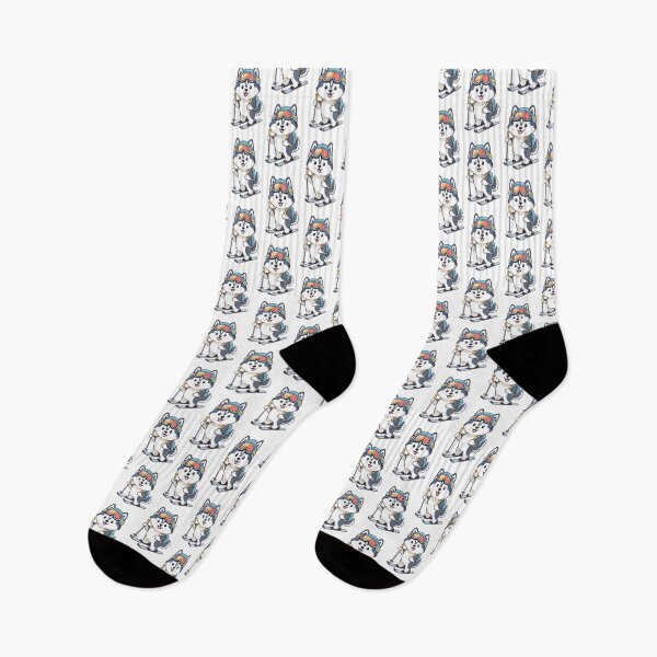 Item preview, Cute Husky Skiing Kawaii Winter Dog designed and sold by Fikuall.