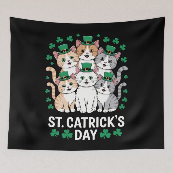 Item preview, St Catrick's Day Cats Animal St Patrick's Day Boys Girls designed and sold by PunkNation-Arts.