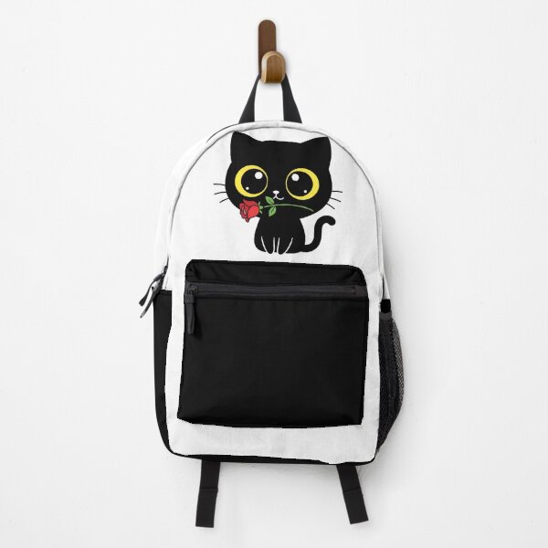 Item preview, Kafe Kawaii Coffee Cat Valentine - Cute Black Cat with Red Rose designed and sold by Little Ant Studio.