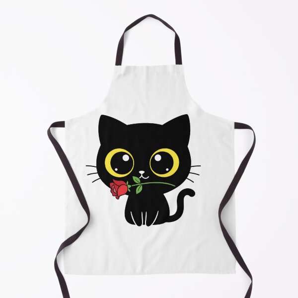 Item preview, Kafe Kawaii Coffee Cat Valentine - Cute Black Cat with Red Rose designed and sold by Little Ant Studio.