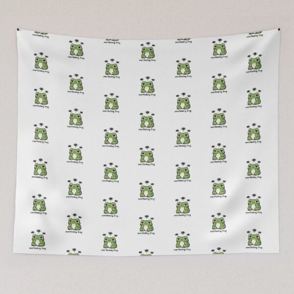 Item preview, Overthinking Frog Sticker – Funny Relatable Anxiety Meme Cute Frog Sticker designed and sold by Qingtian814.