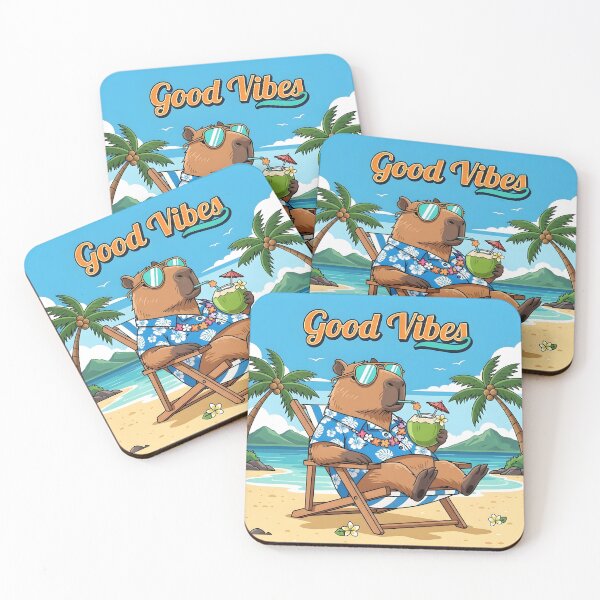 Item preview, Capybara Vacation - Good Vibes Summer Beach Art designed and sold by Roland Art Store.